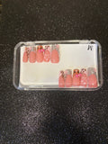 Pink Cheetah Bling Long Square